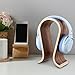 QWORK Wood Headphone Stand - Headset Holder, Arch Bridge Design - Universal Compatibility, Ear Headphones Hanger Holder, Stylish Desk Headset Holder for Headphones, Cables, Game Pads, QS32269