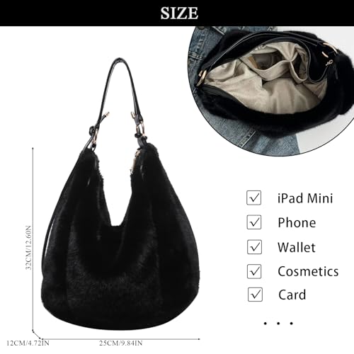 Bolso Tote de Peluche Fuzzy para Mujer miniatura 4