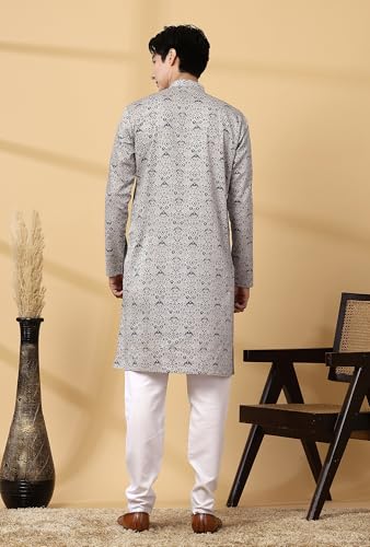 Image of Majestic Man Men's Cotton Regular Fit Casual Kurta