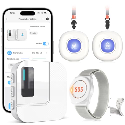 image for CallToU Wi-Fi Wireless Caregiver Pager Call Button for Elderly at Home