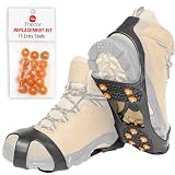 Traxtor Schuh Spikes Anti Rutsch – Gleitschutz für Eis & Schnee (inkl. 15 Ersatz-Spikes)