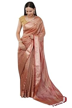 crush tissue saree with embroidery