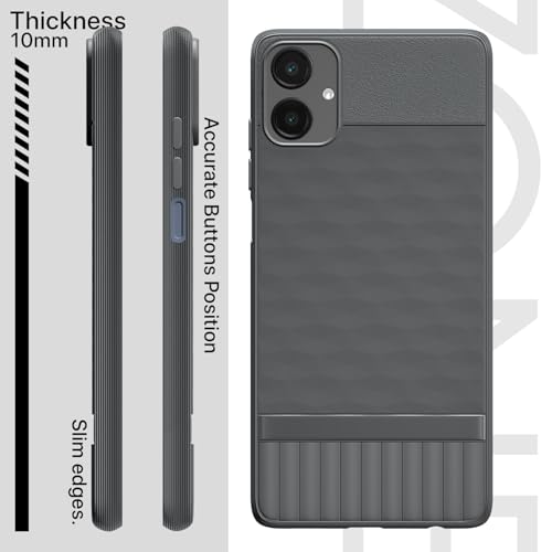 Image of Pikkme Back Cover for Samsung Galaxy A06 Soft Grip 3D Hexa Cube Texture Silicone Bumper Case (Grey)