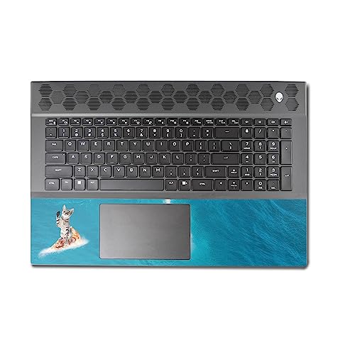 Image of MightySkins Skin Compatible with Alienware M18 R1 (2023) Full Wrap Kit - Pizza Surfing Kitty | Protective, Durable, and Unique Vinyl Decal wrap Cover | Easy to Apply & Change Styles | Made in The USA