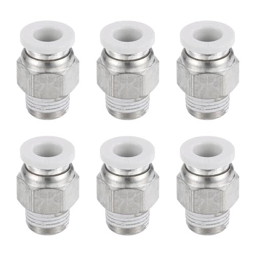 sourcing map 6 Pcs Pneumatic Fitting, PC6-01 6mm Tube OD x 1/8 Inch PT Push to Connect Pneumatic Tube Fittings, Straight
