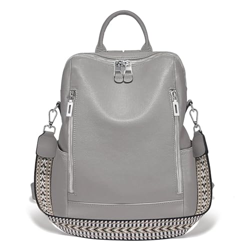 Sac à dos femme en cuir véritable élégant et durable avec multi-poches chic