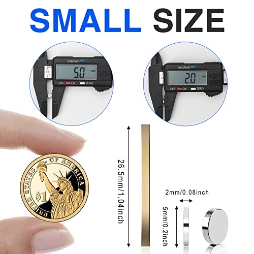 TRYMAG 磁石、180個入り 小型強力ネオジム磁石の小型レアアース磁石 ホワイトボード、オフィス、DIY、科学、写真用円形冷蔵庫用マグネット- 保存用ケース付き 5x2mm