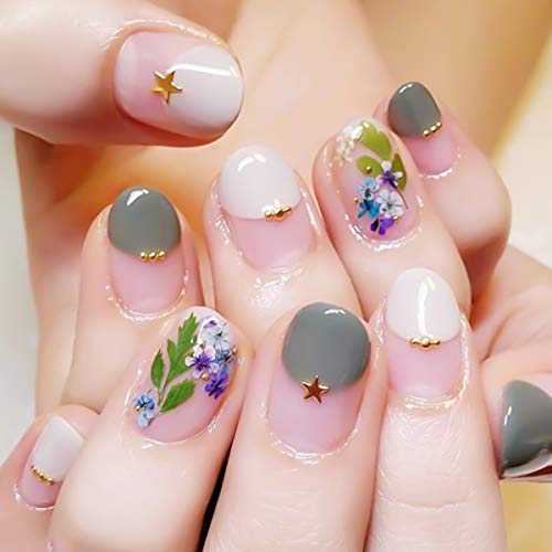 Dokpav 2 Schachteln Getrocknete Blumen für Nailart, 24PCS Getrocknete Blumen Grüne Blätter Set Nagelapplikation 3D Nail… – Bild 7