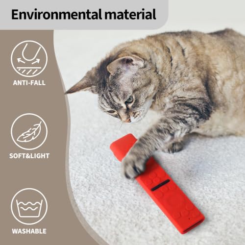 Image of Oboe Silicone Tv Remote Cover Compatible with Samsung Smart Tv Remote 2026 Model BN59-01498A Key Cover Case with Lanyard (B-Red) REMOT E NOT Included
