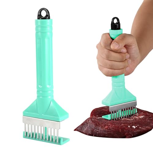 Ago di tensero in acciaio inossidabile, martello da cucina, Appiatter di carne di carne con 11 aghi, Soldeggia facilmente bistecca, pollo, maiale, manzo e vitello