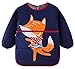 Happy Cherry Unisex Schürze, Babynahrung, wasserdicht, Lätzchen, Essen, Kinder, Bluse, Malerei, langärmlig, Mädchen, Jungen, waschbar, für Zuhause, Schule, Kindergarten, A - Dunkelblau Fuchs, 90 cm