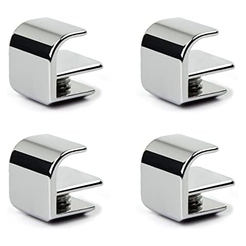 KLEHOPE 4 Pcs Glass Door Handle, Non-Perforated Glass Clamp is Made of Zinc Alloy Material, Used for Non-Porous Furniture, Glass, Drawers, etc, as Handles Cover