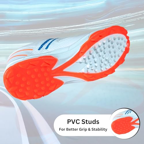 Image of Prokick Havoc Cricket Shoes for Men and Women|Lightweight & Durable Cricket Shoes|PVC Studs Spikes Sports Shoe for Unisex|Synthetic Leather Upper Sports Shoes|EVA Sockliner