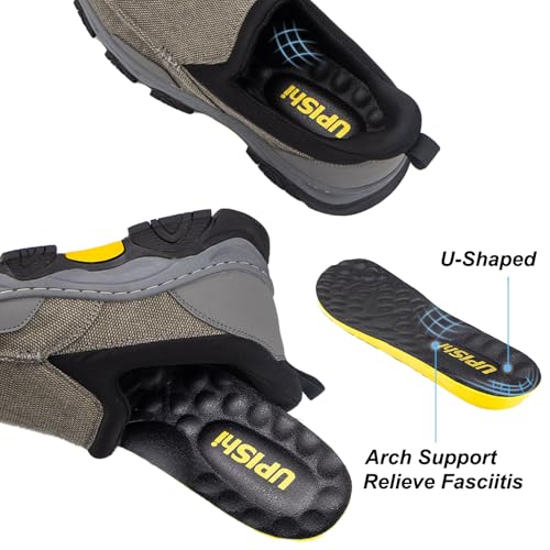 UPIShi Men's Hands Free Slip On Loafer Slip-ins Walking Casual Canvas Lightweight Indoor Outdoor Cushioning Shoes3