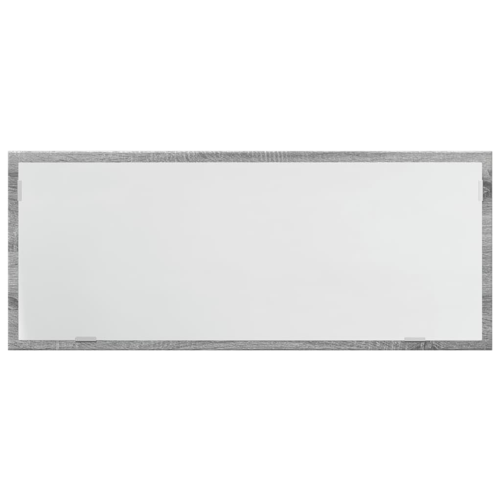 LED-Badspiegel Grau Sonoma 100 x 8,5 x 37 cm aus Holzwerkstoff mit Wandmontage Modernes Design für Badezimmer Gäste WC & Wellnessbereich