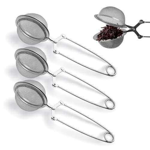 nap Ball Tea Strainer, Ridworg 3 Pack Premium Stainless Steel Tea Infuser with Handle for Loose Leaf Tea Fine Mesh Tea Balls Filter Infusers