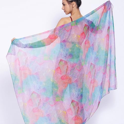 Image of EROTISSCH Women's Poly Georgette One-Piece Swimsuit Cover-Up Sarong, Made of 100% Polyester, Quick-Dry, Lightweight Beachwear for Girls with Adjustable Halter Neck, Suitable for Beach,Resort&Pool