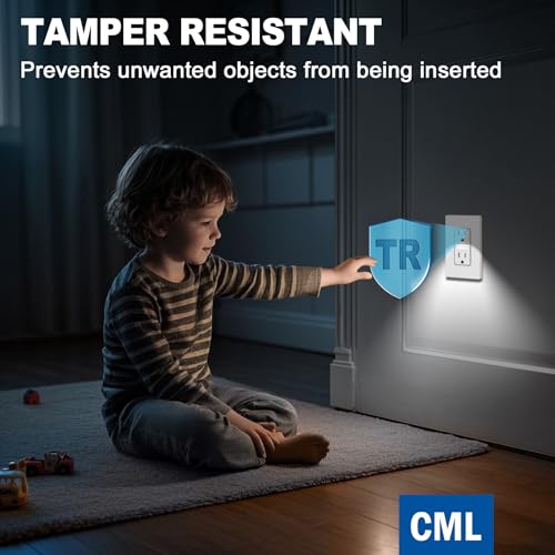 Image of CML 20 Pack 15 Amp Receptacle Outlet with Night Light, ETL Listed, White