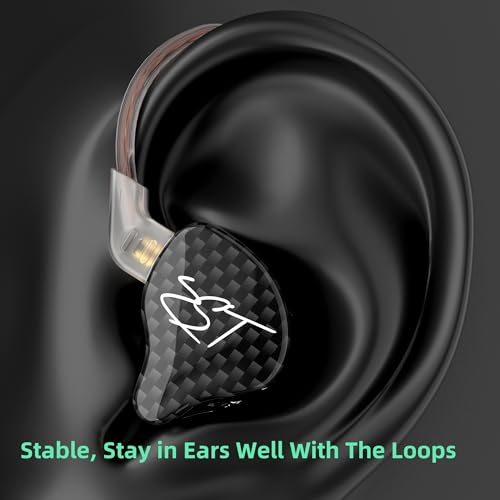 Yinyoo KZ ZST Wired Earphones with Microphone Hybrid Banlance Armature with Dynamic HiFi in Ear Monitors 1BA+1DD HiFi Headset Noise Isolation Headphones for Musician, Gamers (ZST Black with mic)