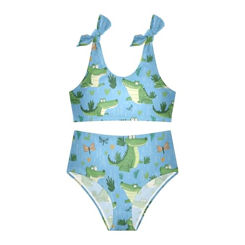 Wusikd Cute Alligators Girls Swimsuits Two Piece Raindrops Swimwear Bikini Set for for Girls Size 3T3