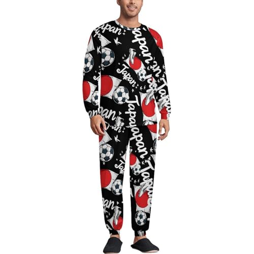 Japan Flag Jersey Japanese Soccer Pajama Set Long Sleeve Lounge Sets Sleepwear 2 Pjs Nightwear for Men Women