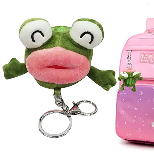 Suphyee 5 Pcs Frosch Schlüsselanhänger,Weicher Plüsch-Frosch-Schlüsselanhänger mit großer Klappe - Tier-Schlüsselanhänger zum Aufhängen, Plüsch, Stofftier, Autoschlüsselhalter für Mädchen, Jungen Cover