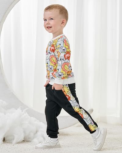 Renotemy Toddler Baby Boy Clothes Winter Infant Boy Outfits Sweatsuit Pants Set Little Boys Clothing 12 Month To 5T4