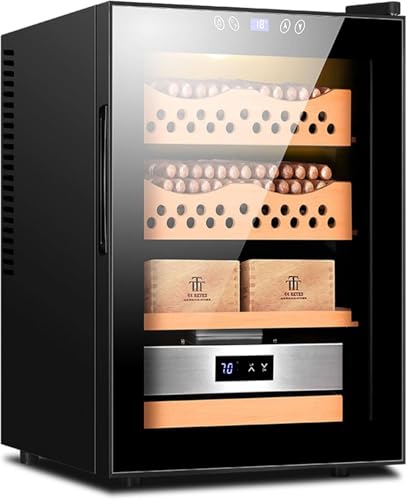 Zigarren Humidor, 50L Elektrischer Humidor Schrank mit Zedernholzregalen, Intelligente Temperaturregelung, Touch-Display, Elektronischer Kühler Humidor