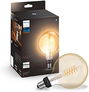 Philips Hue White Filament Giant Globe LED Smart Light Bulb 1 Pack [E27 Edison Screw] , with Bluetooth, Works with Alexa, Google Assistant and Apple Homekit.