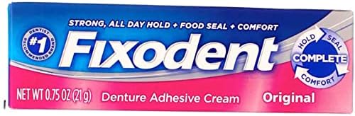 Fixodent Denture Adhesive Cream Original, Multi, 0.75 Oz, Pack of 4