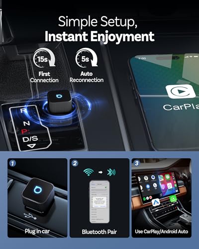 Image of Ottocast Mini Cube 3.0 Wireless CarPlay & Android Auto Adapter 2026- Plug & Play, Fast Auto-Reconnect (Black)