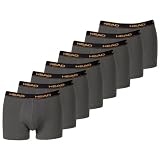 HEAD Herren Boxer Boxershort Unterhose 8er Pack dunkelgrau 862 - M