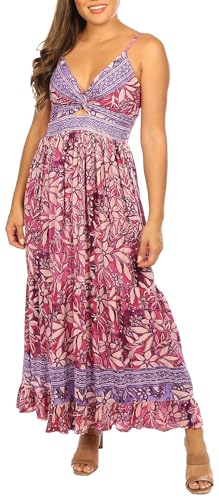 Image of Angie Women's Angie Women's Floral Maxi Dress with Cutout
