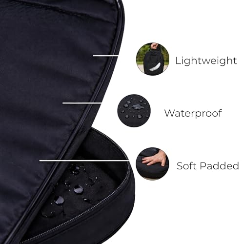Image of Badminton Cover for Shuttlecock Bat Set Badminton Kit Bag with Front Zipper Pocket Lightweight Stylish Sports Bag for Shuttle Bats - Black