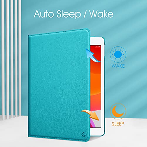 Image of Fintie Rotating Case for iPad 9th Generation (2021) / 8th Generation (2020) / 7th Gen (2019) 10.2 Inch - 360 Degree Rotating Stand Cover with Pencil Holder, Auto Wake Sleep, Legacy Teal
