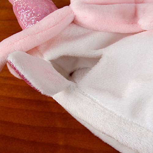 Fantasia Studyset para animais de estimação, lindo desenho rosa, branco, chapéu de cachorro, casaco
