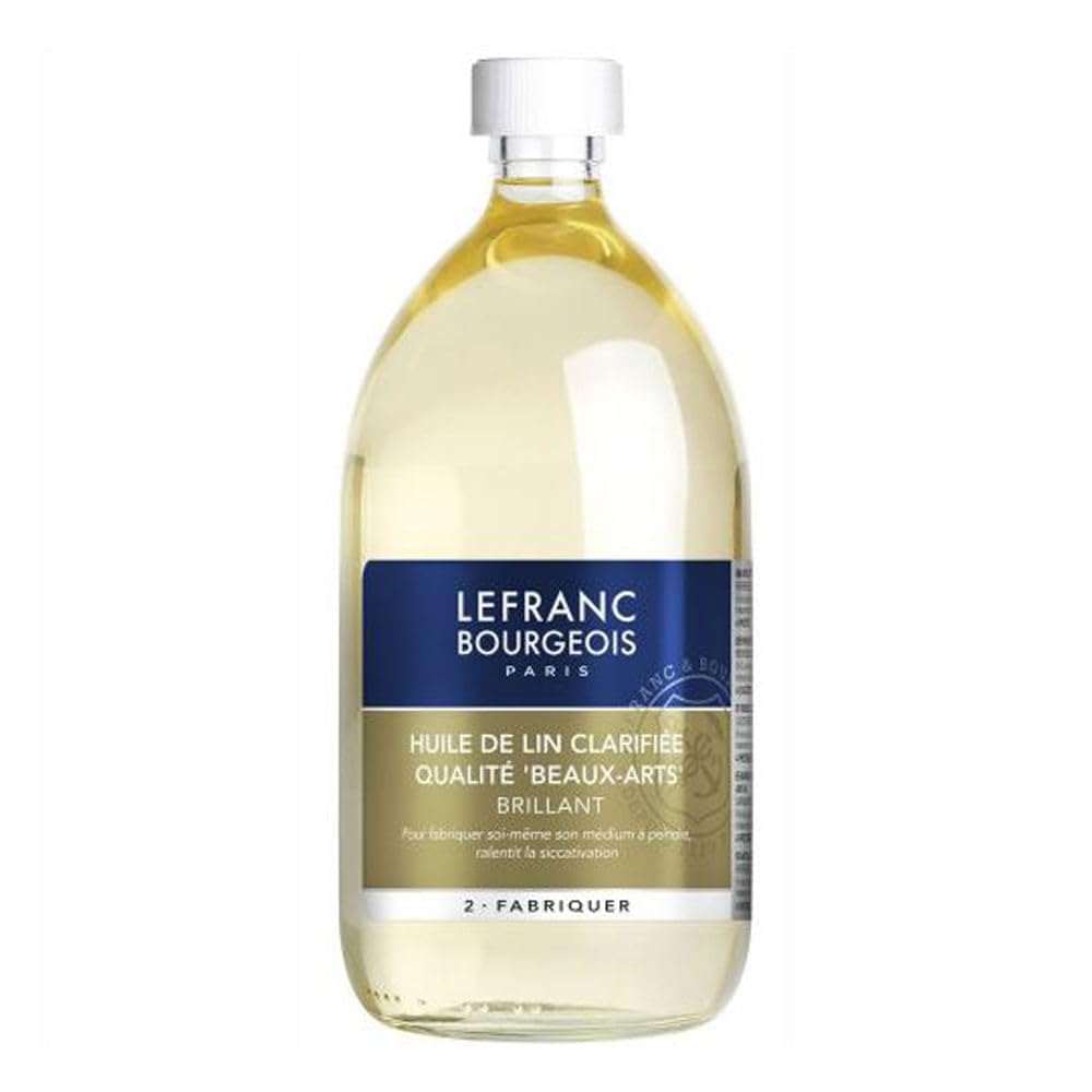 Lefranc Bourgeois 300016 Olej Lniany do Farb Olejnych, Przezroczysty, 1 L