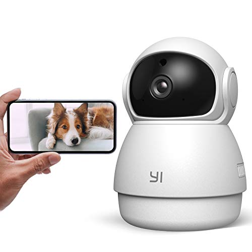 YI Pet Camera Dog Camera with Phone App Pet Dog Cat Puppy Cam Monitor Two Way Audio and Video, Pan/Tilt/Zoom, WiFi, Night Vision, Sound Motion Detection, Wireless, Compatible with Alexa and Google