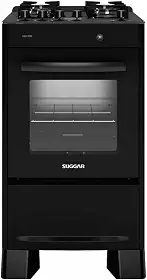 SUGGAR FOGÃO NEO MAX PRETO MESA DE VIDRO 4 BOCAS ACENDIMENTO AUTOMÁTICO FGV403PT