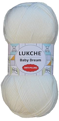 Image of Baby Dream Soft Yarn - 100% Acrylic, Premium Anti-Pilling, 3.5 oz (100g), 273 yds - Soft Yarn for Crochet and Knitting Projects (Ecru)