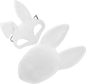 Amazon.com: Toyvian Bunny Mask 2pcs Therian Masks White Rabbit Masks ...
