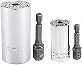 LQB 2 PCS Set Universal Socket Wrench Set 1/4'~3/4'(7-19mm) and 7/16'~1-1/4'( 11-32mm)...