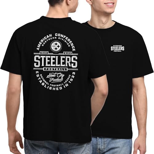 Junk Food NFL - Unisex Adult Short Sleeve Fan Tee - Pittsburgh Steelers Heritage Type - Officially Licensed - Black - XL