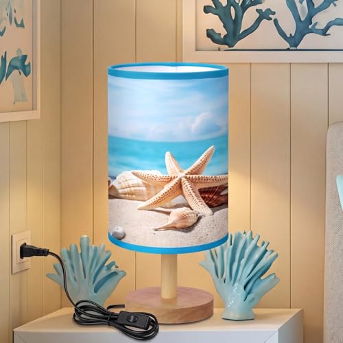 Glooglitter Table Lamp for Bedroom Decor Bedroom Bedside Lamp, Beach