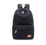 Joymoze Classical Pure Color Waterproof School Backpack for teenagers Casual Bag Black