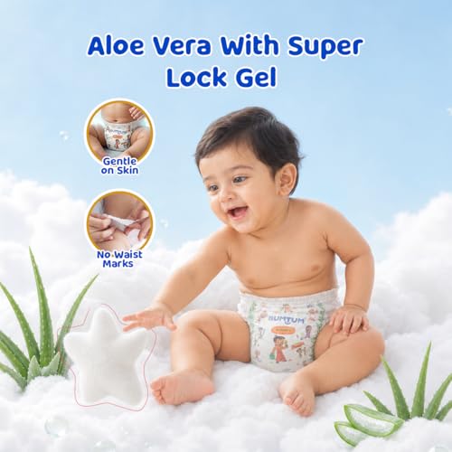 Image of Bumtum Chota Bheem Medium Baby Diaper Pants, 64 Count, Leakage Protection Infused With Aloe Vera, Cottony Soft High Absorb Technology (Pack of 2)