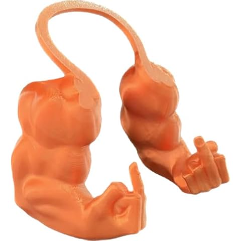 Cat Muscle Arms 3D Printed Cat's Neck Muscle Fist Middle Finger Up F88k Cosplay for Dogs Cat Birthday Party Halloween Photo Shoot (Orange Finger) Cover