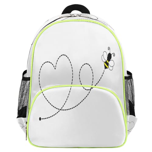 Sac à dos abeille école maternelle enfant mixte avec cœurs colorés