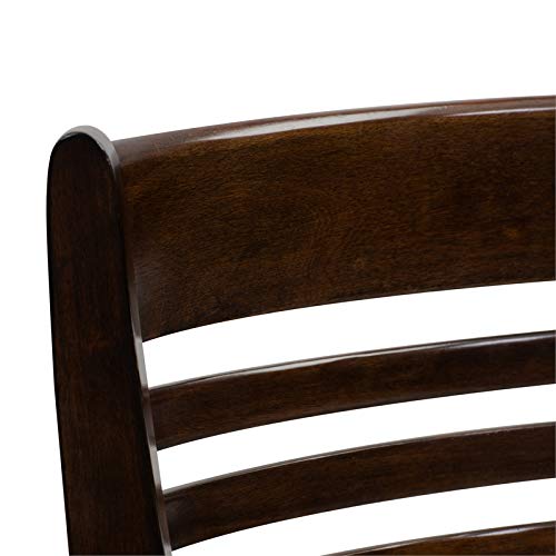 Corliving Woodgrove Cappuccino Stained Counter Height Swivel Barstool With Bonded Leather Seat, Set Of 2, 25'' Seat Height #TOP5