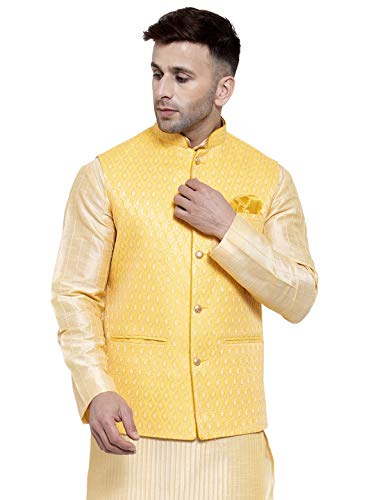 Image of Badoliya & Sons Men's Brocade Zari Nehru Jacket /Waist Coat